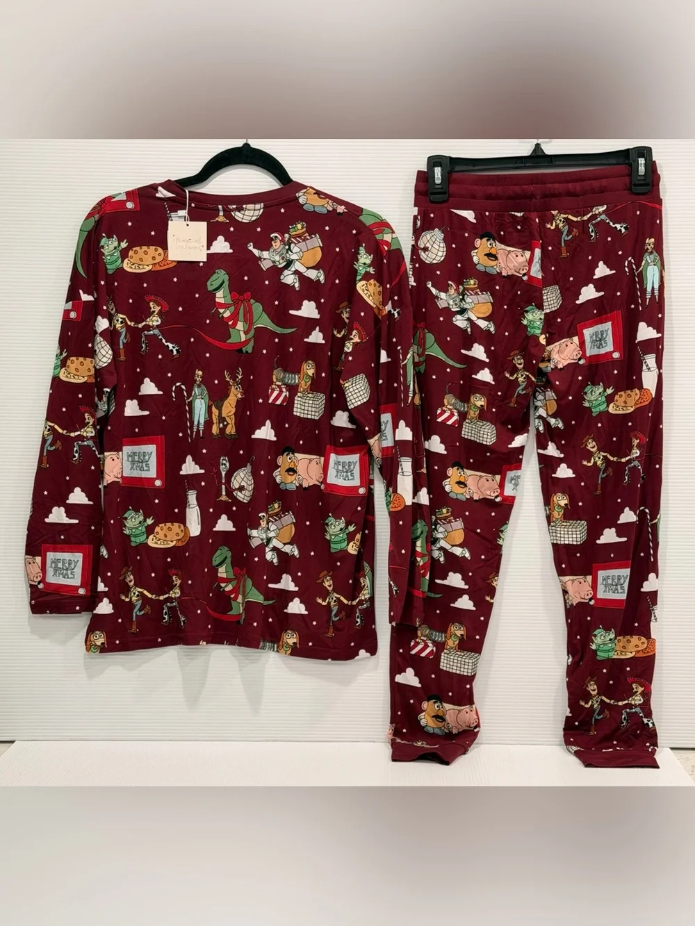Women's Maroon Holiday Toy Story Pajama Set